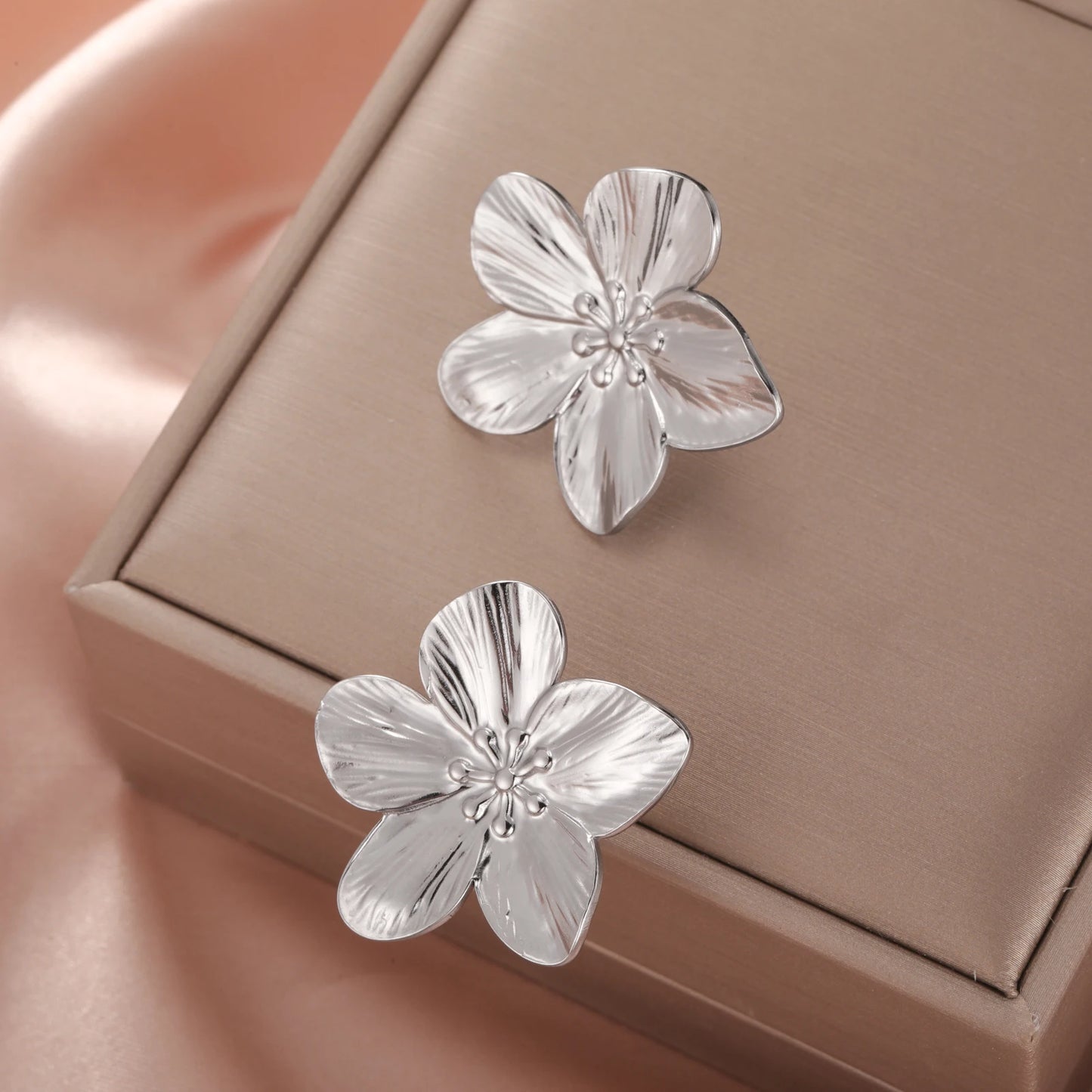 Boucles d'oreilles vintage en acier inoxydable