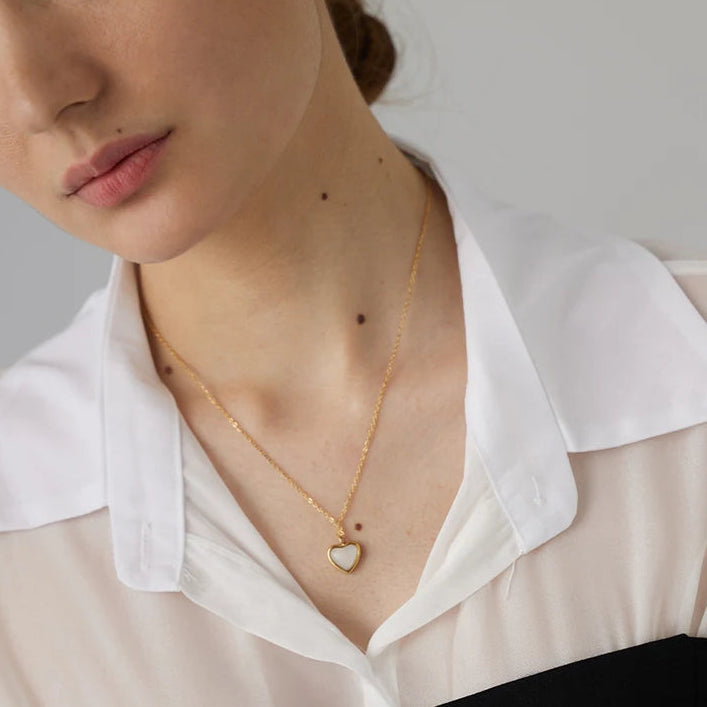 Collier pendentif cœur en agate