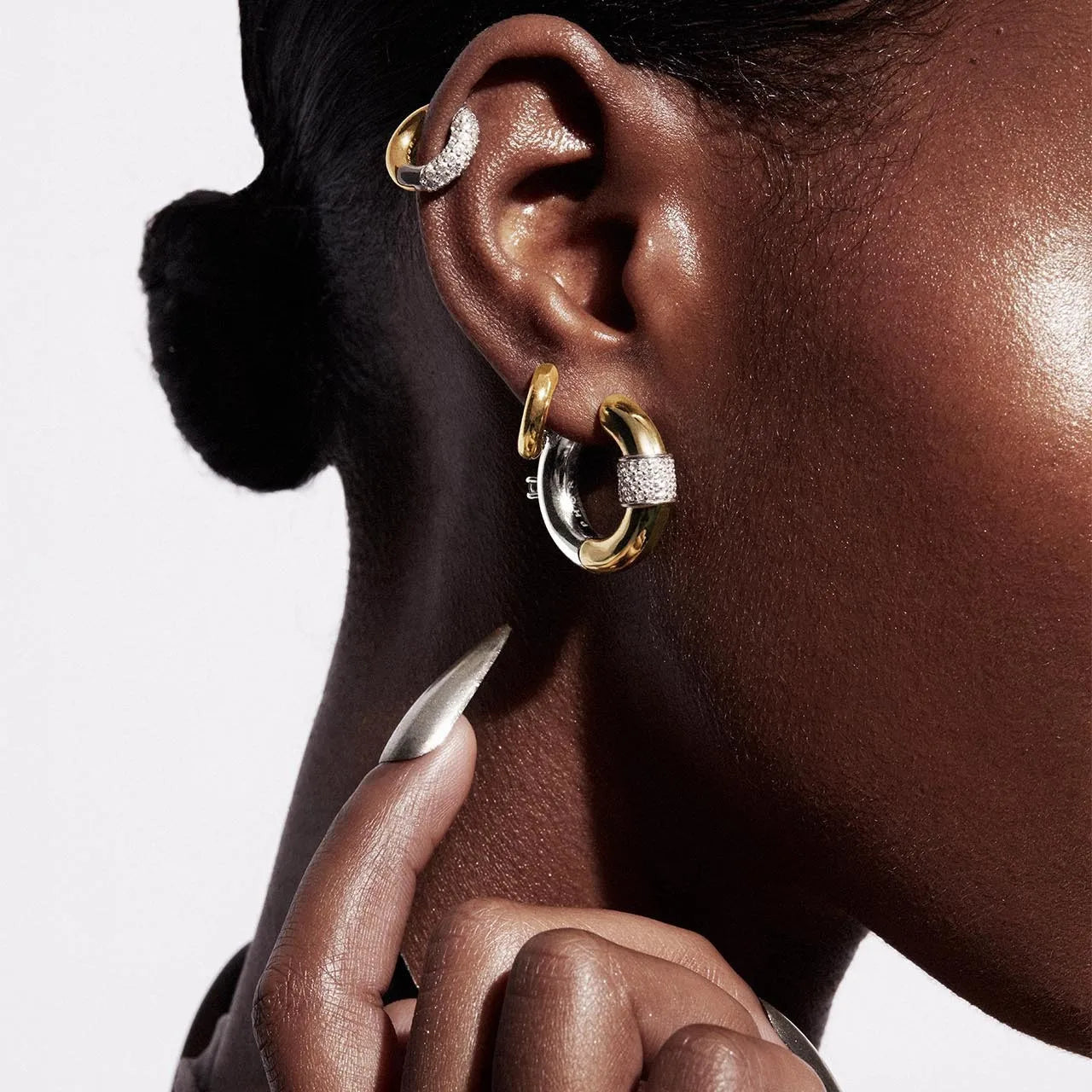 Boucles d'oreilles créoles rondes en acier inoxydable