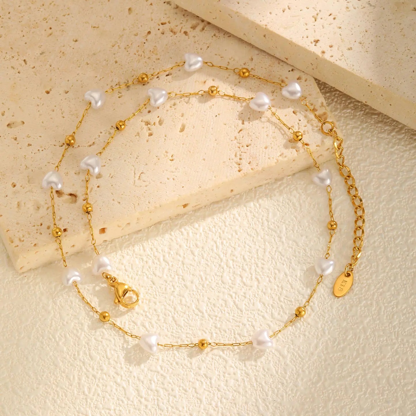 Collier Perles Cœur Élégant