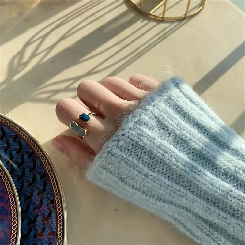 Bague goutte colorée en émail
