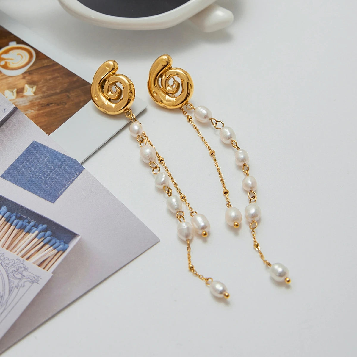 Boucles d’oreilles spirale Océan