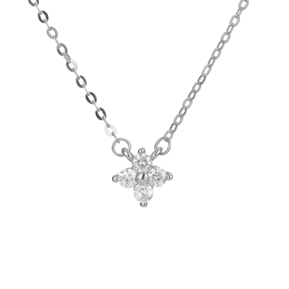 Collier Plante en Zircone en acier inoxydable
