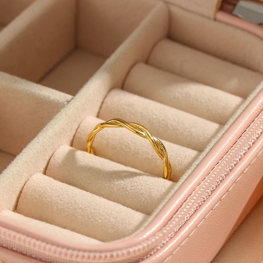 Bague tressée en acier inoxydable