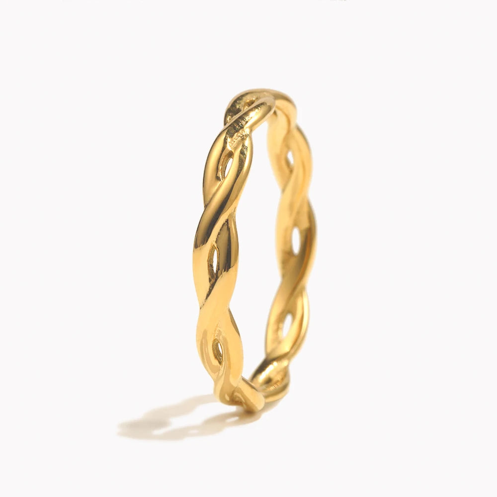 Bague tressée en acier inoxydable