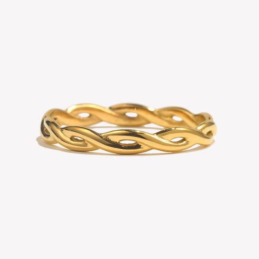 Bague tressée en acier inoxydable