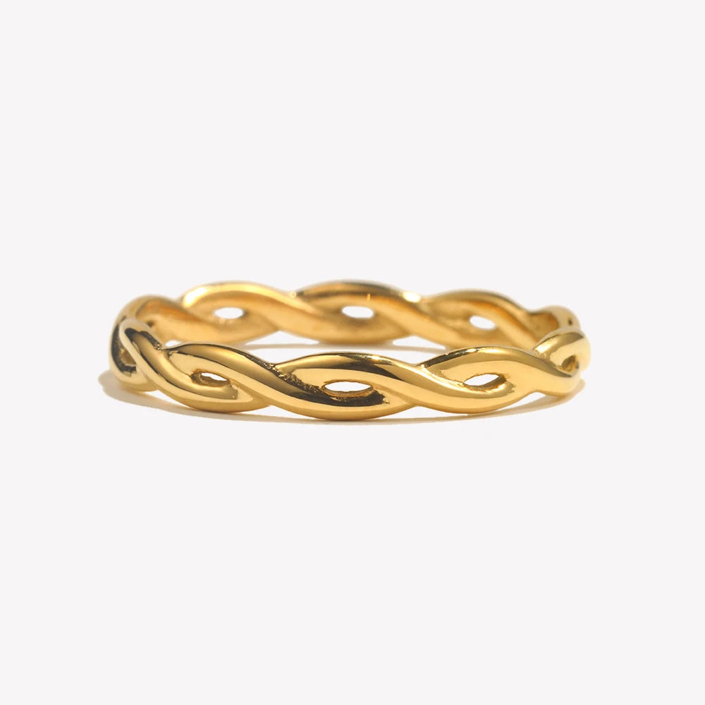 Bague tressée en acier inoxydable