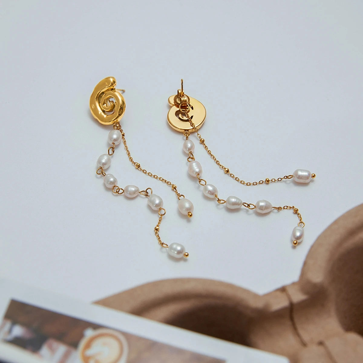 Boucles d’oreilles spirale Océan