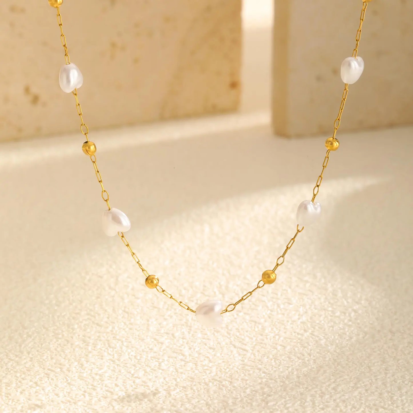 Collier Perles Cœur Élégant