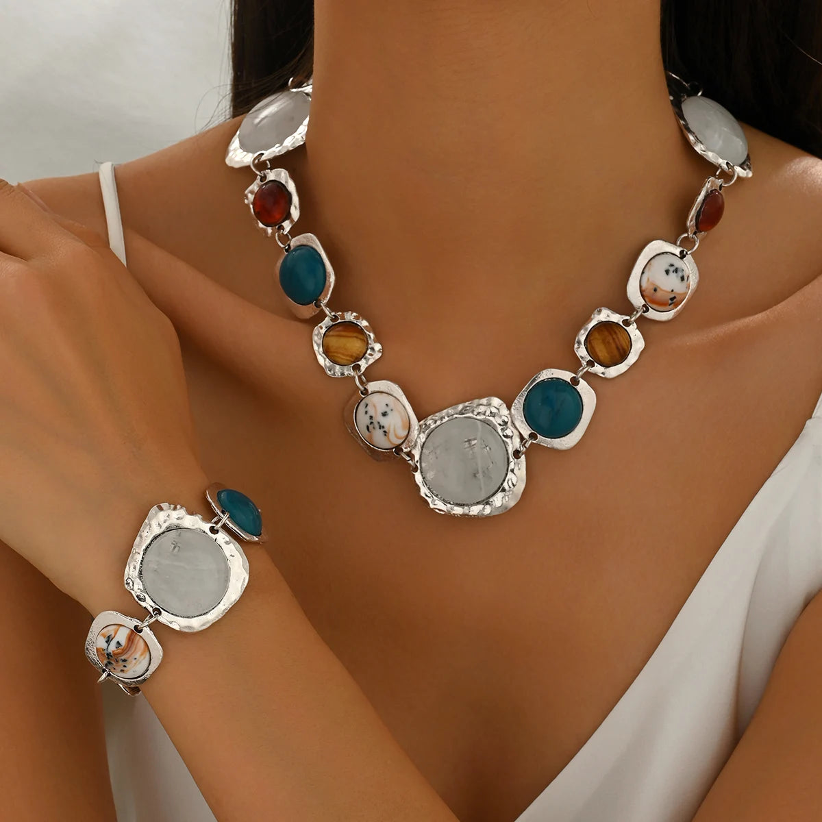 Collier et Bracelet Bohème Multicolore