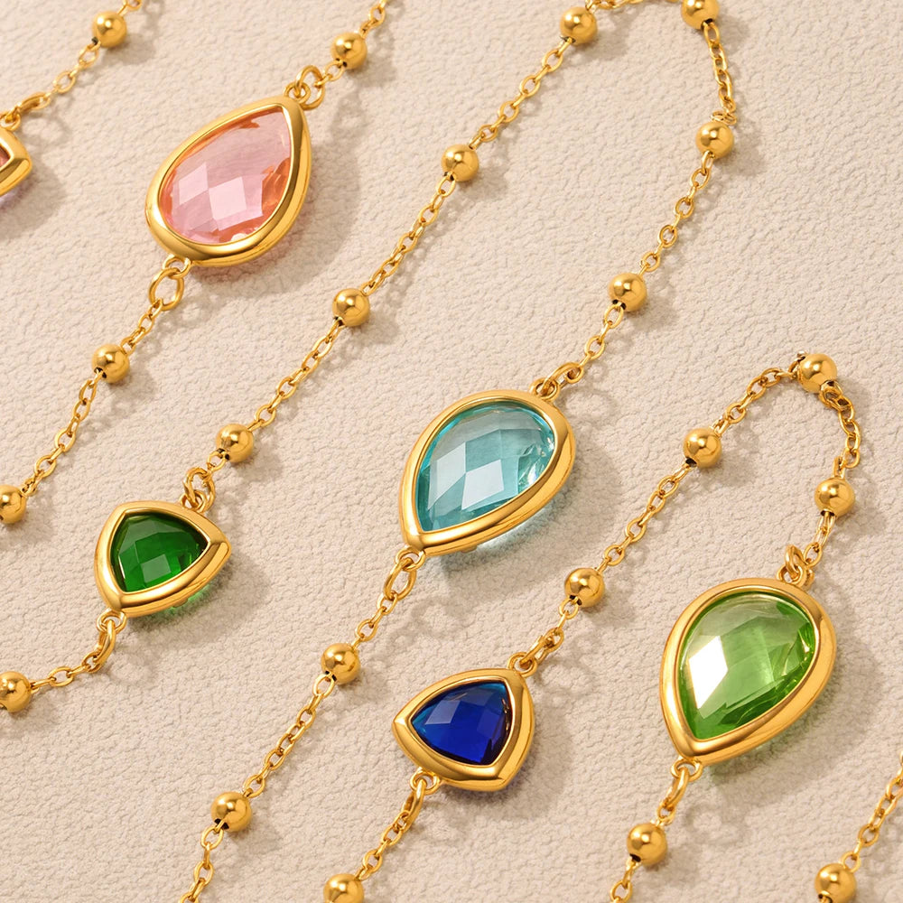 Collier Pendentif Goutte d’Eau en acier inoxydable