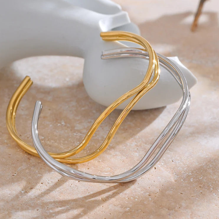 Bracelet manchette double couche