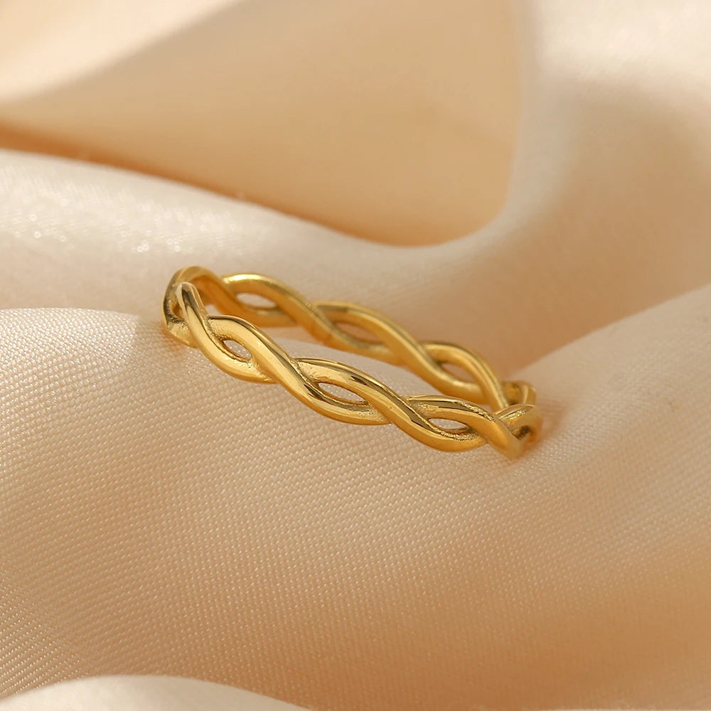 Bague tressée en acier inoxydable