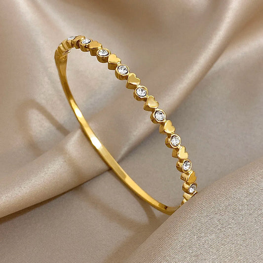 Bracelet Manchette Cœur en acier inoxydable