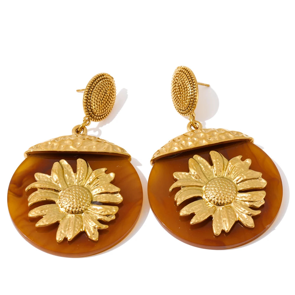 Boucles d’oreilles soleil en résine