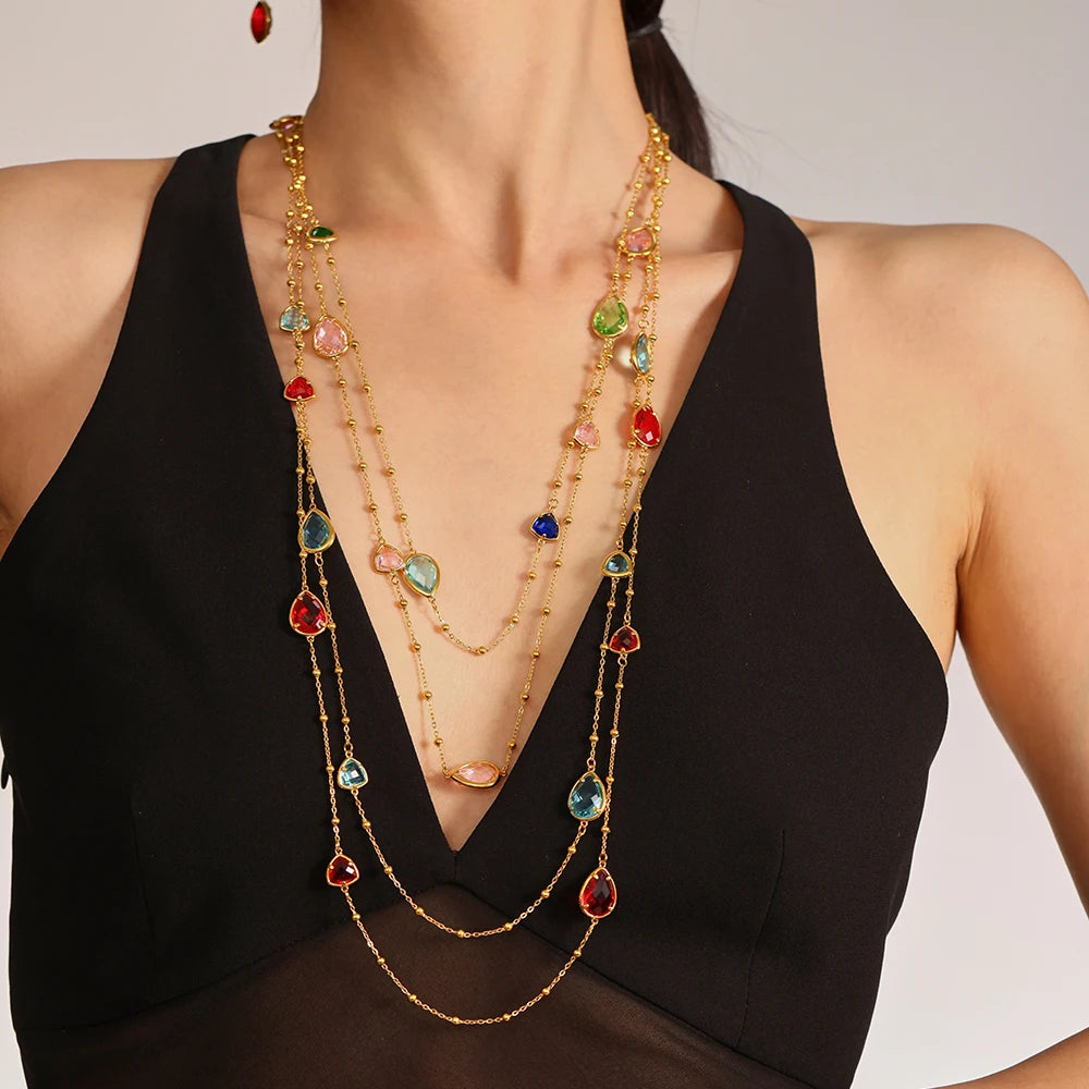 Collier Pendentif Goutte d’Eau en acier inoxydable