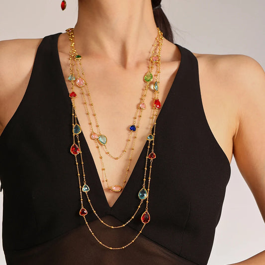 Collier Pendentif Goutte d’Eau en acier inoxydable