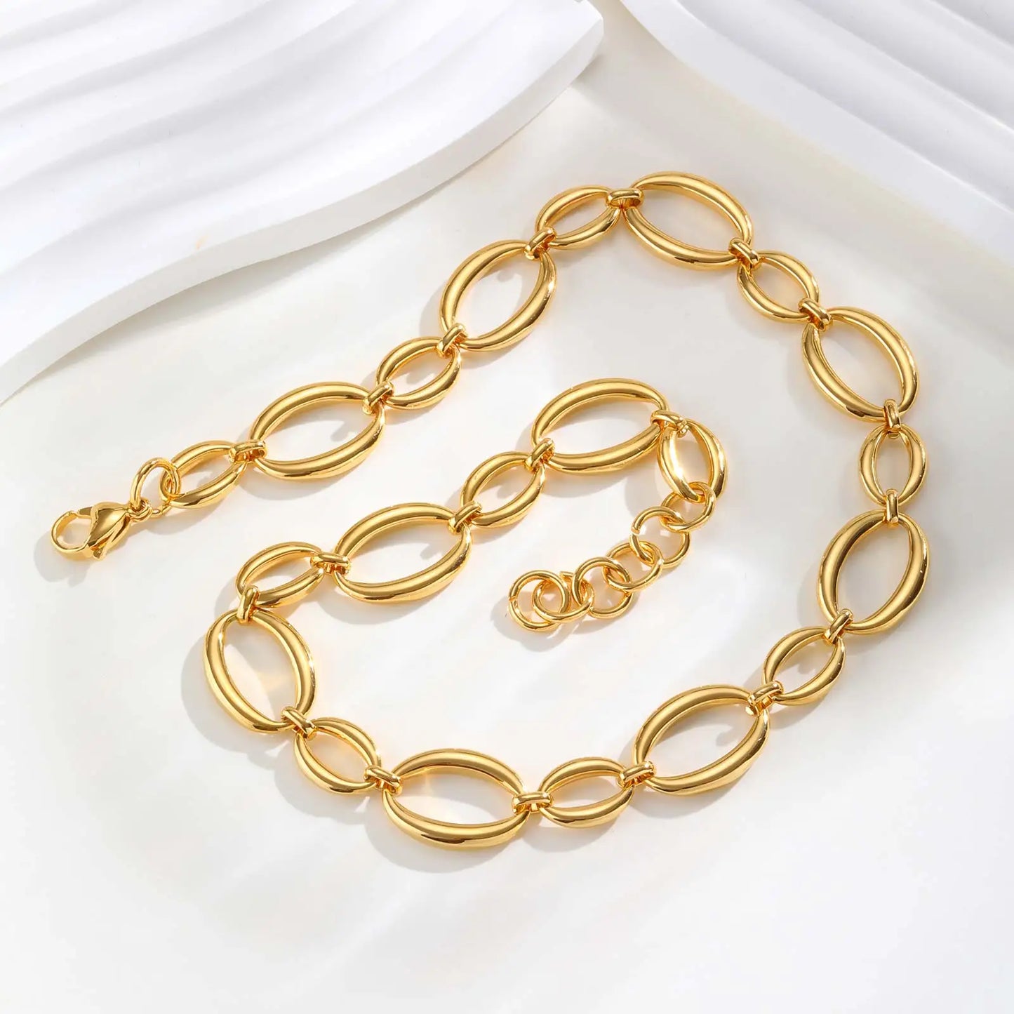 Collier à maillons épais en acier inoxydable