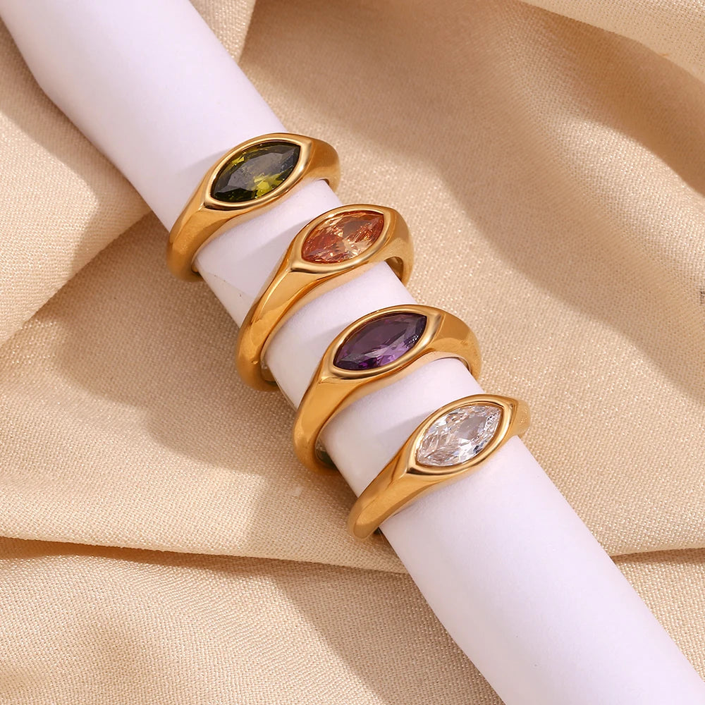Bague scellée en Zircon œil de cheval