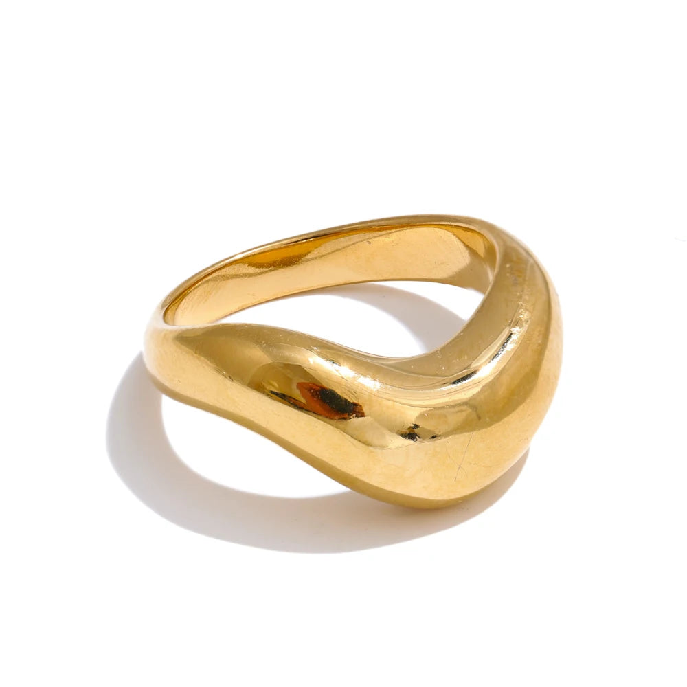 Bague géométrique minimaliste – Élégance moderne plaqué or 18K