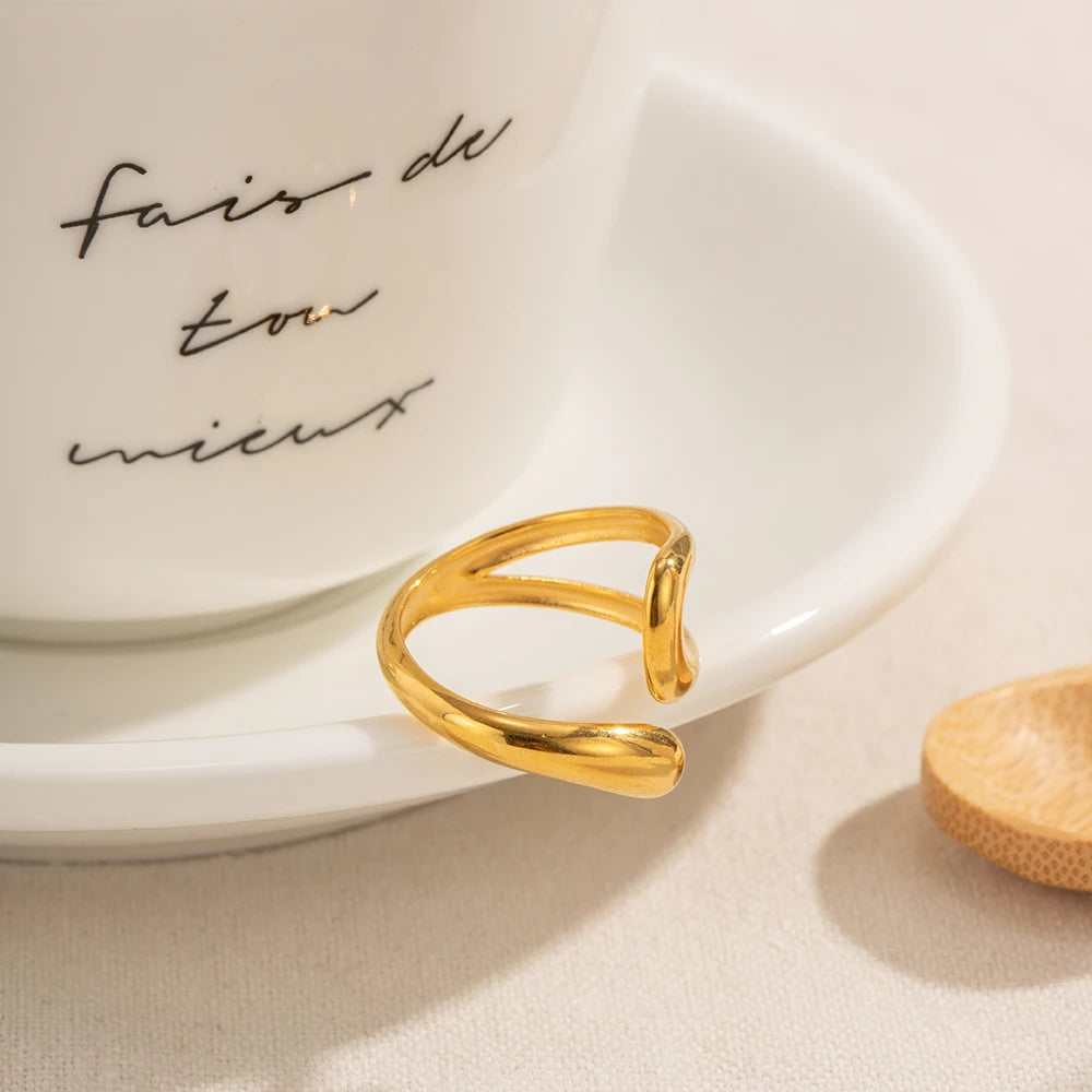 Bague géométrique en acier inoxydable