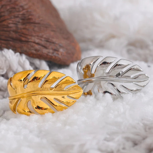 Bague ouverte feuilles