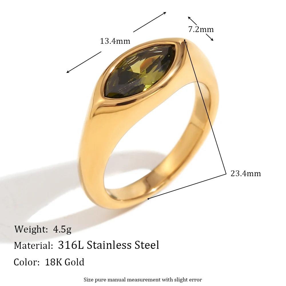 Bague scellée en Zircon œil de cheval