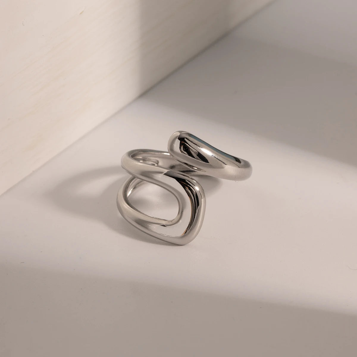 Bague géométrique en acier inoxydable