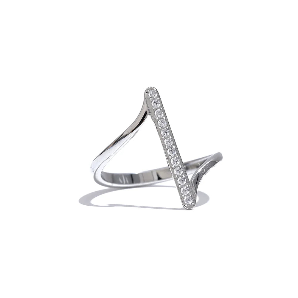 Bague torsadée en zircone - Effet diamants