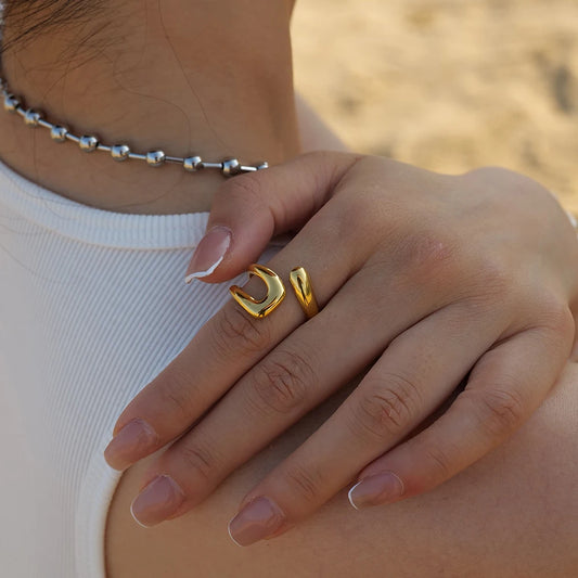 Bague géométrique en acier inoxydable