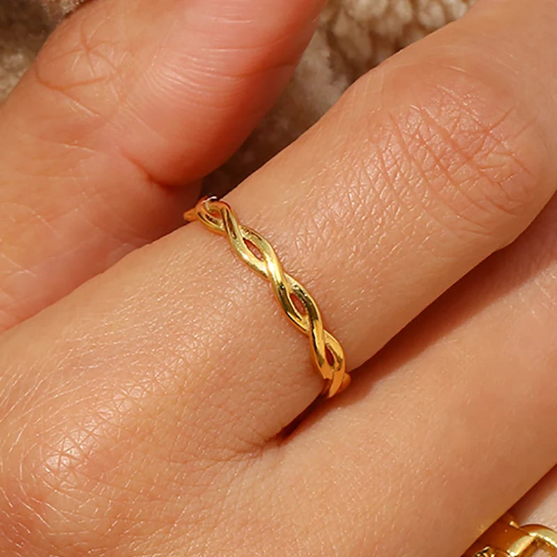 Bague tressée en acier inoxydable