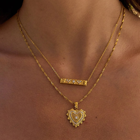 Collier Cœur Brillant
