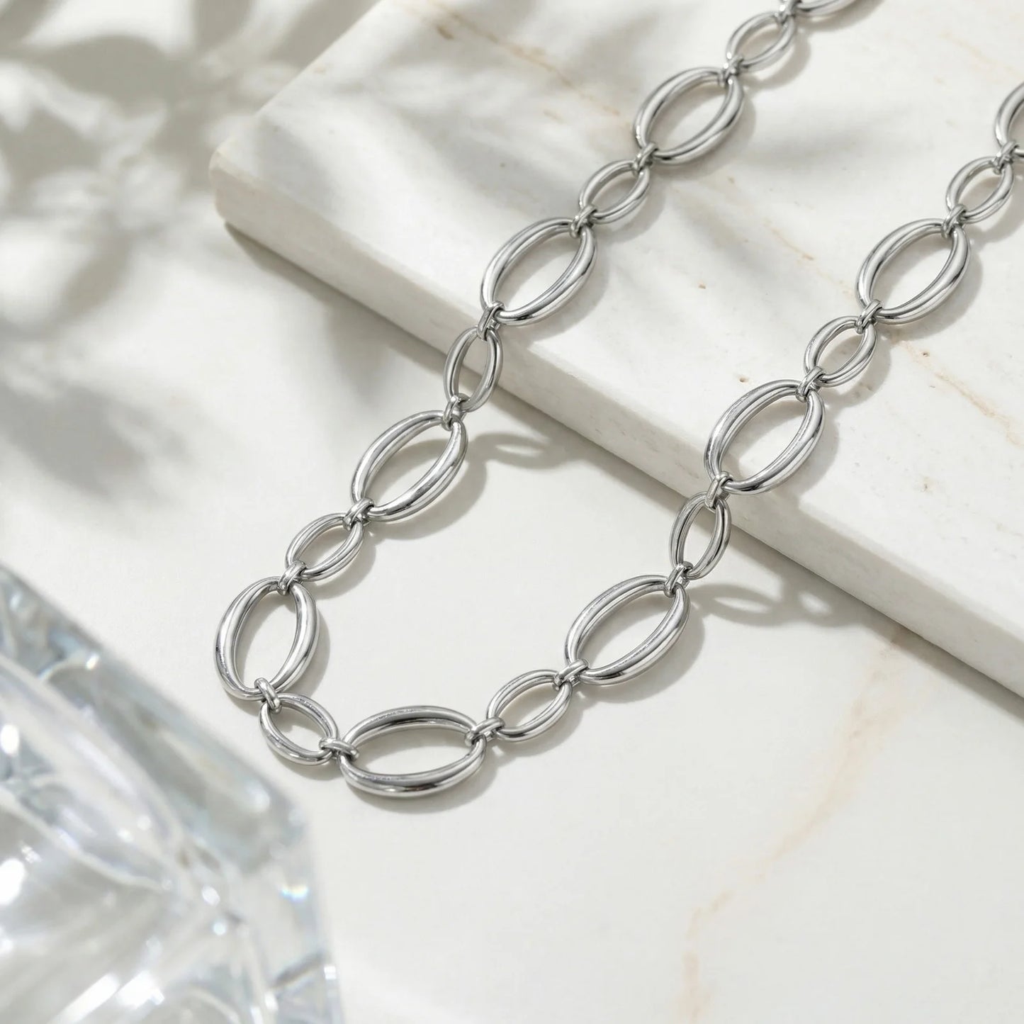 Collier à maillons épais en acier inoxydable