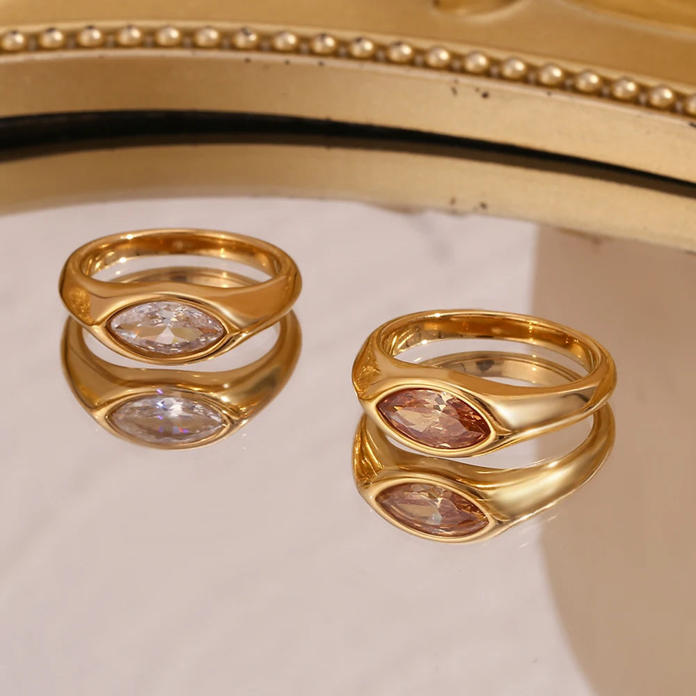 Bague scellée en Zircon œil de cheval