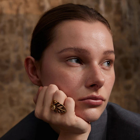 Bague ouverte feuilles
