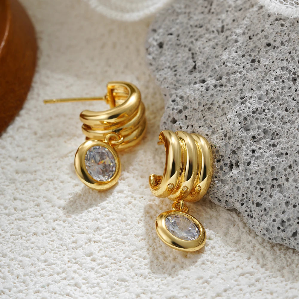 Boucles d’oreilles créoles mini à trois anneaux