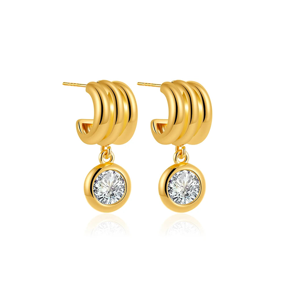 Boucles d’oreilles créoles mini à trois anneaux