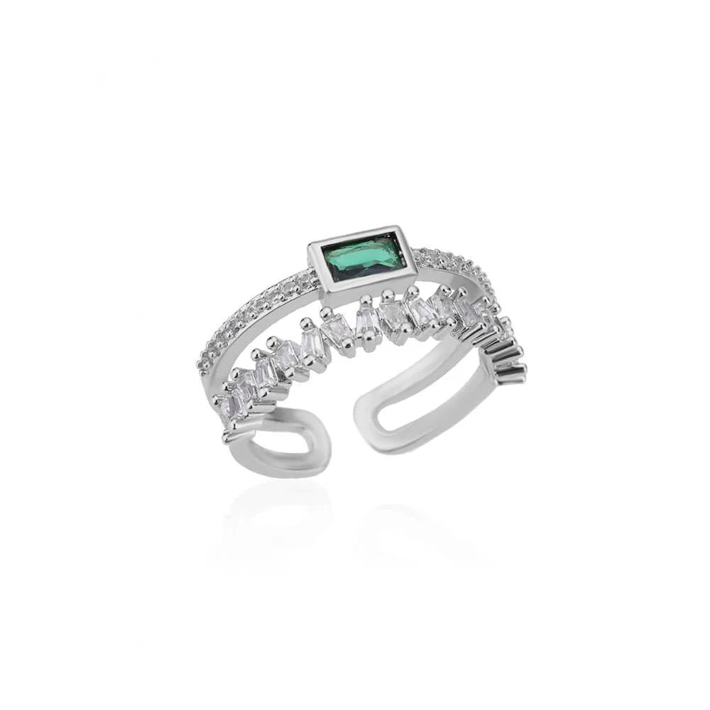 Bague ouverte zircon plaqué or