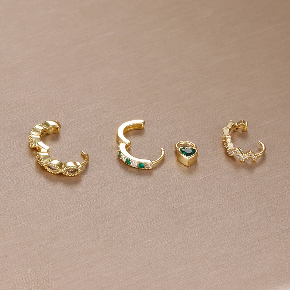 Ensemble de 3 Boucles d’Oreilles Colorées en Acier Inoxydable