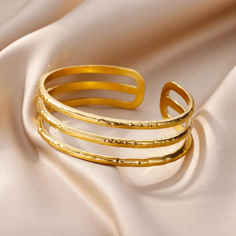 Bracelet manchette multicouche