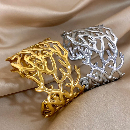 Bracelet Manchette Chic en acier inoxydable