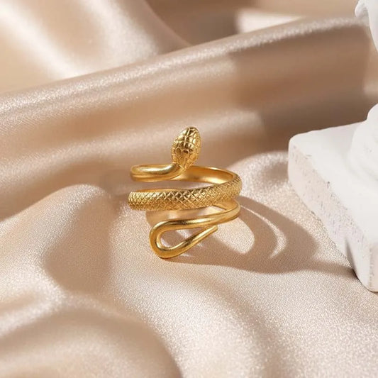 Bague en forme de serpent en acier inoxydable