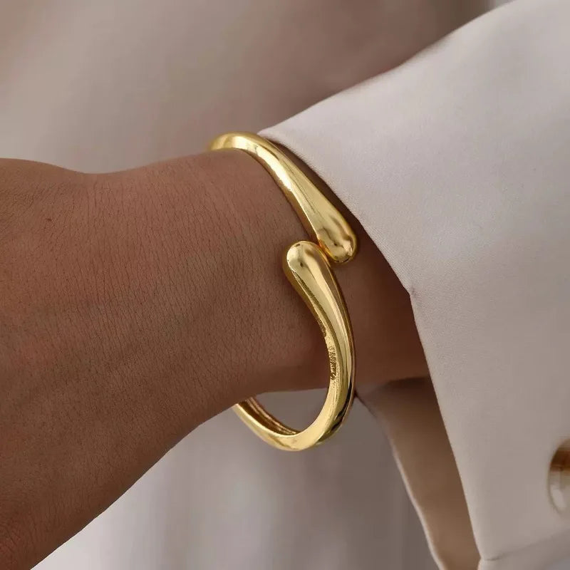 Bracelet Manchette Goutte en Acier Inoxydable