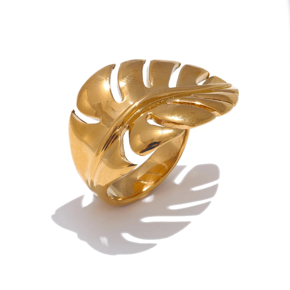 Bague ouverte feuilles