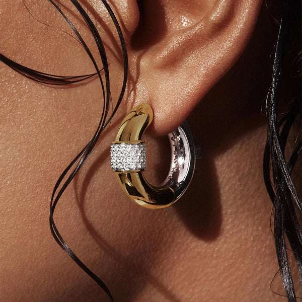 Boucles d'oreilles créoles rondes en acier inoxydable