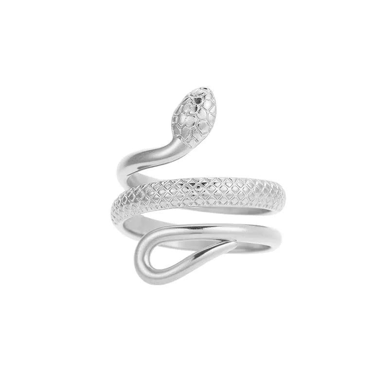 Bague en forme de serpent en acier inoxydable