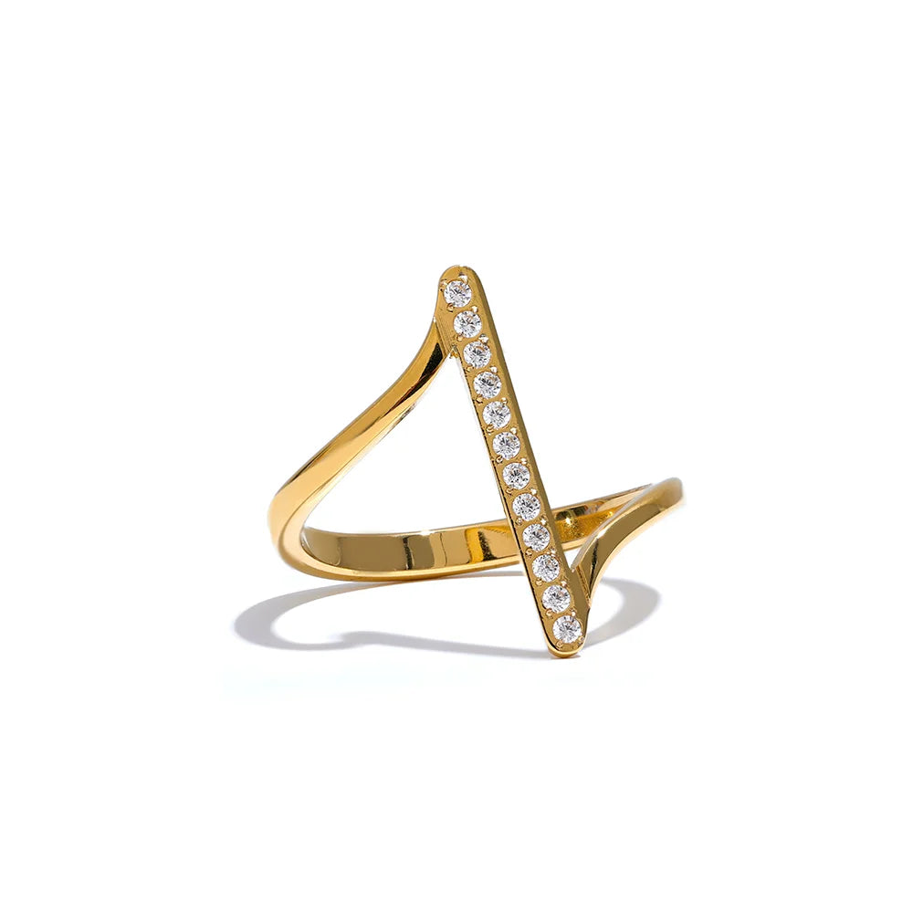 Bague torsadée en zircone - Effet diamants