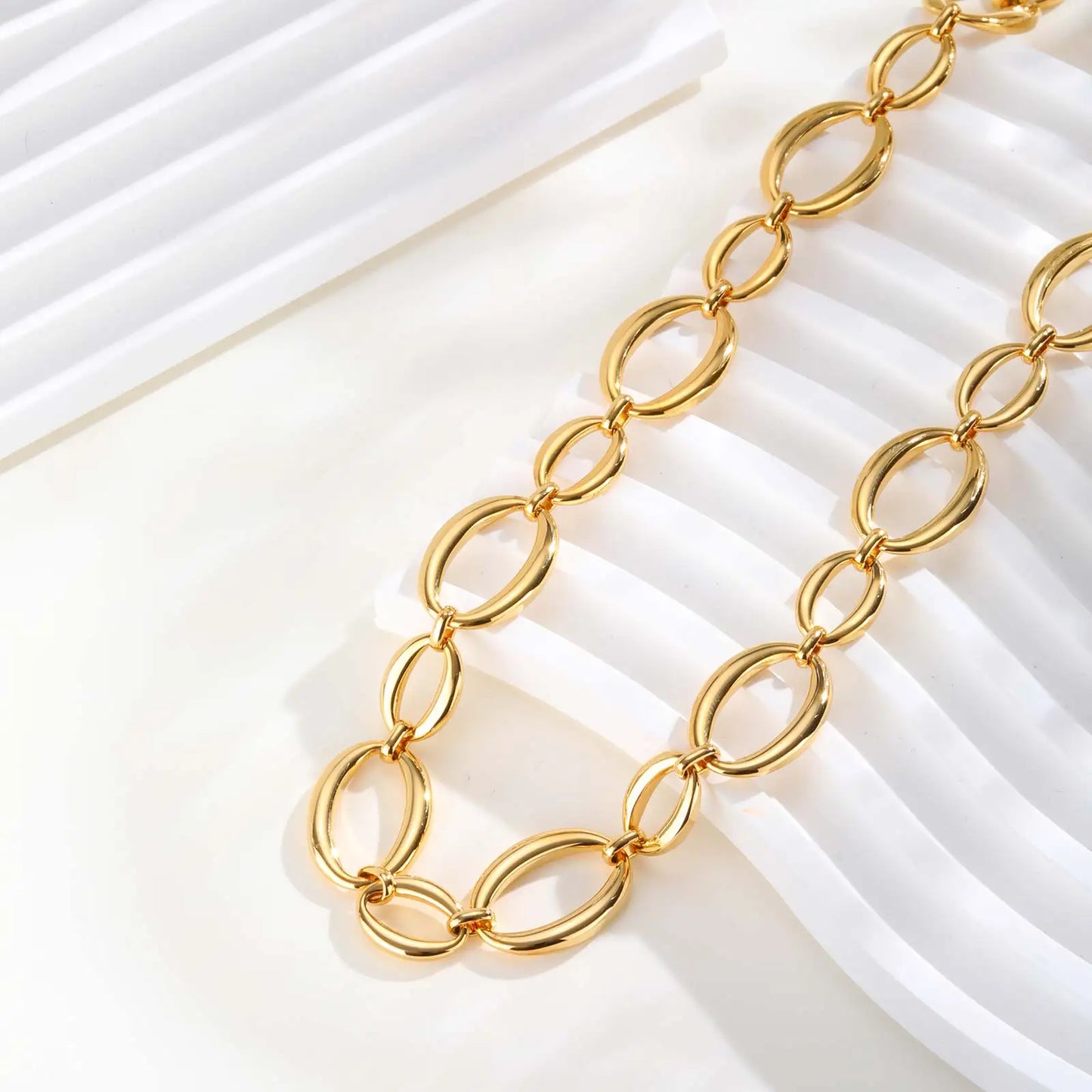 Collier à maillons épais en acier inoxydable