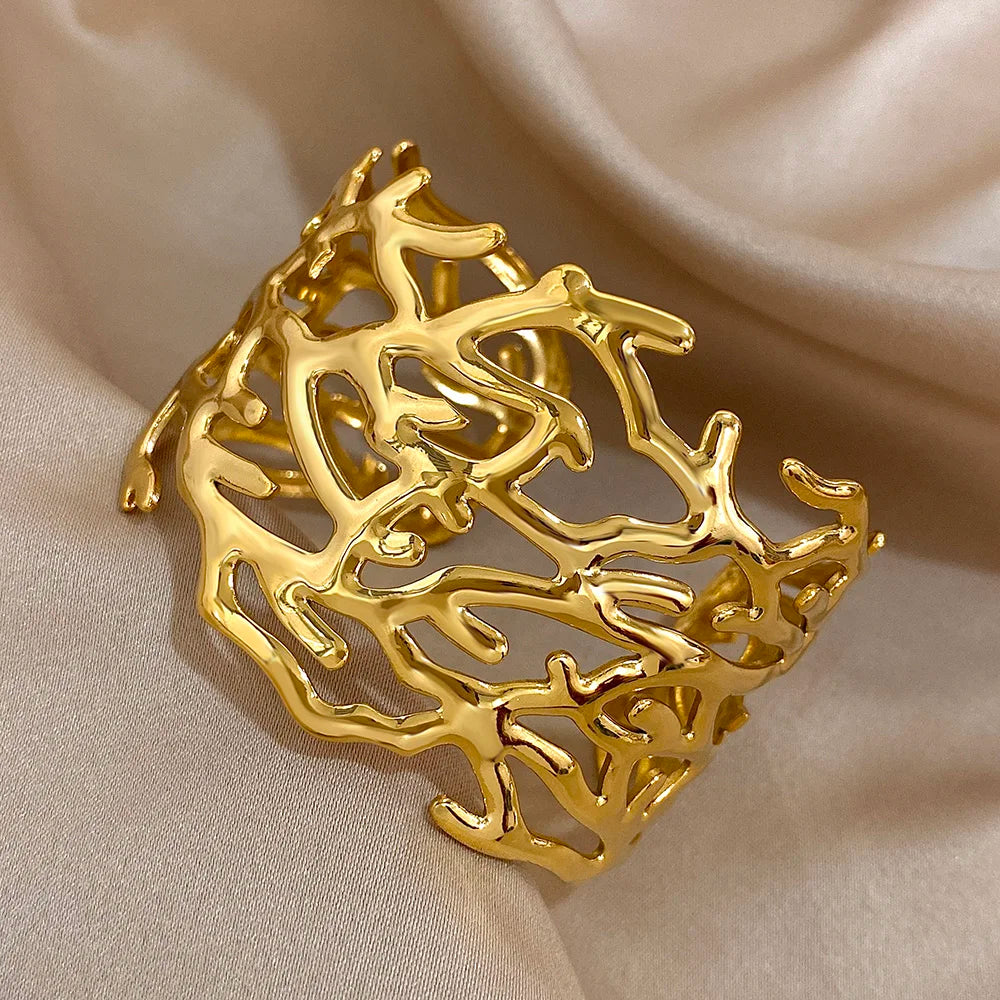 Bracelet Manchette Chic en acier inoxydable