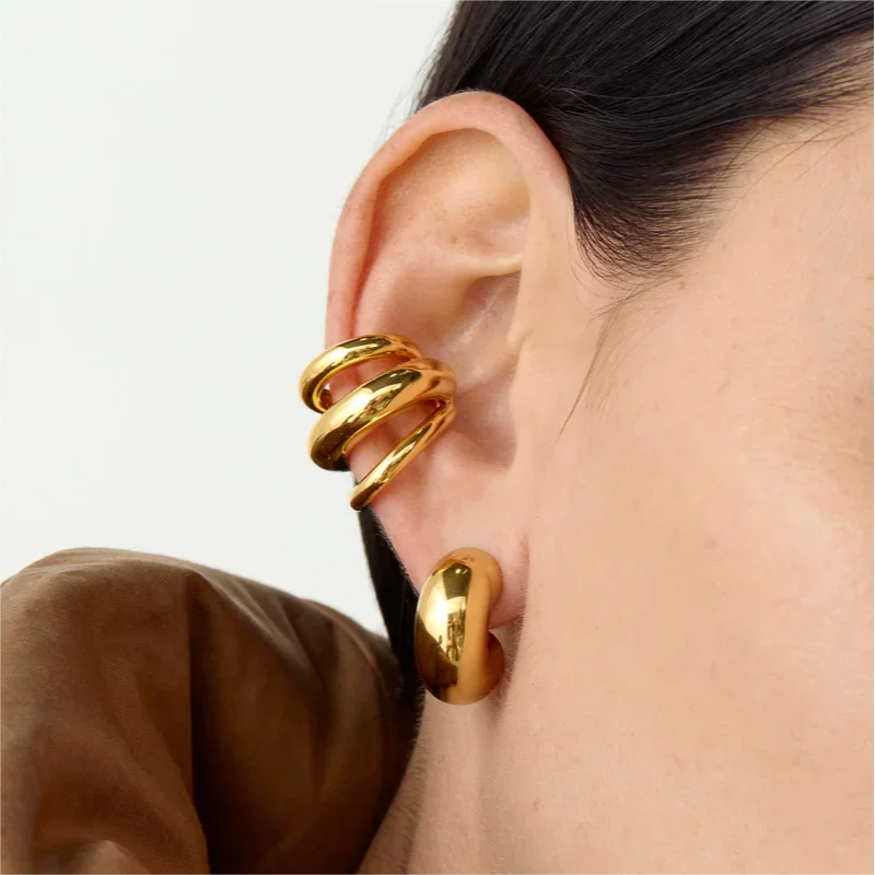 Boucle d'oreille multicouche en acier inoxydable